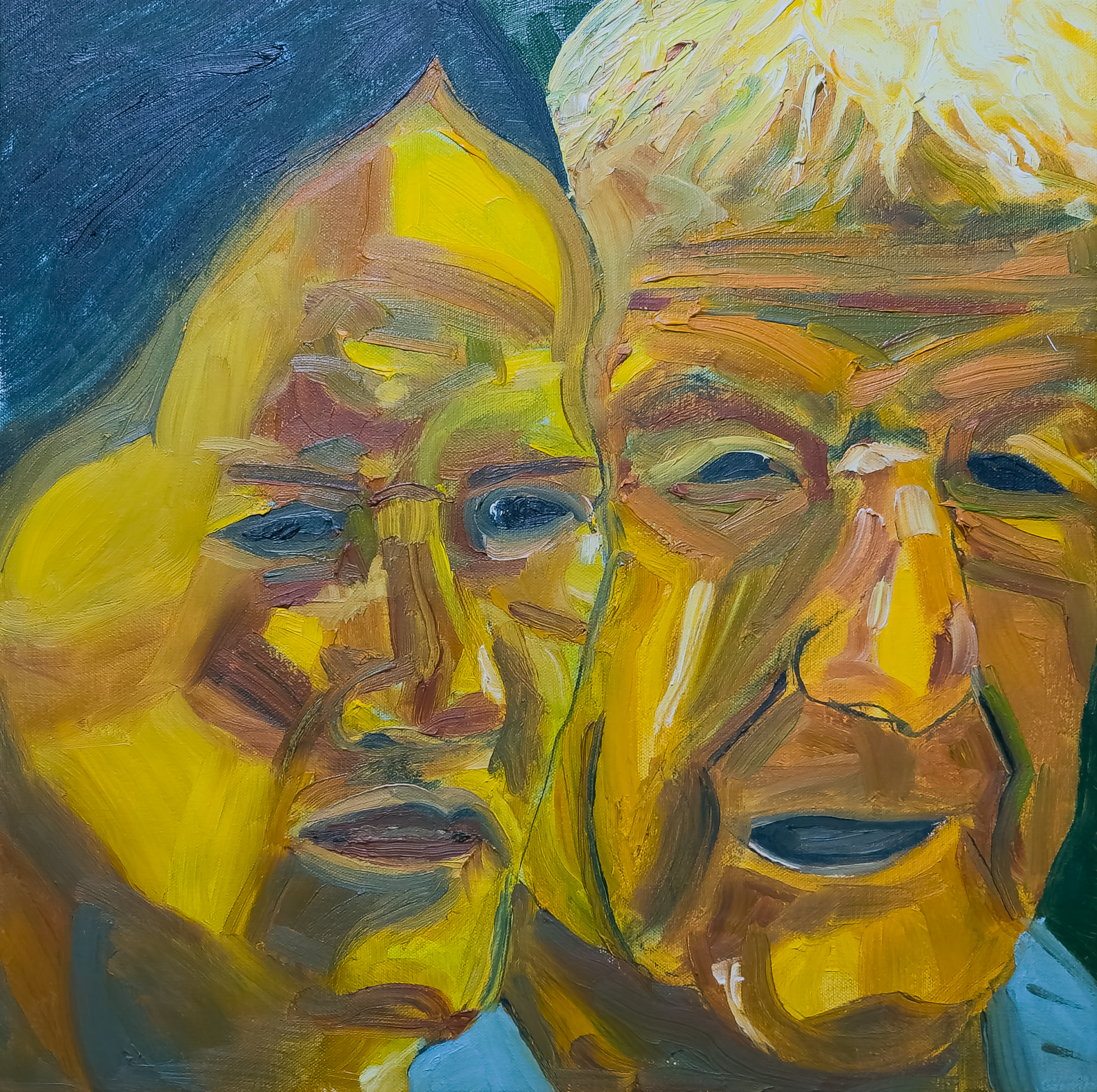 Tony Linde, Faces VI, 2022, oil on canvas, 46x46cm